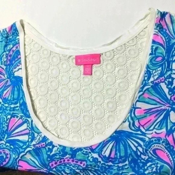 Lilly Pulitzer For Target Blue My Fans Tank top. Ladies 3X - Picture 5 of 5